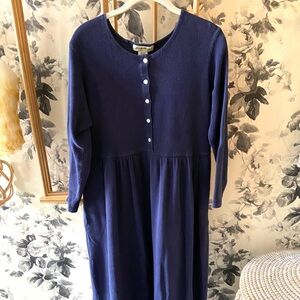 Eddie Bauer Blue Henley Cotton midi dress
